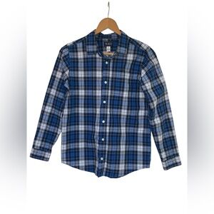 Children's Place Boys Plaid Button Down Shirt Blue Size XXL/16